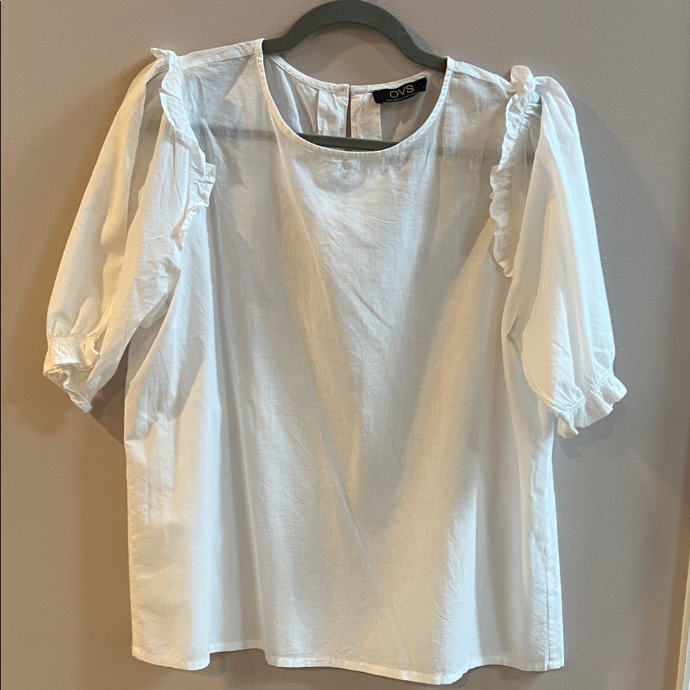 Elegant White Ruffled Blouse by OVS